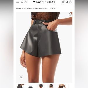 weworewhat flare leather bell short